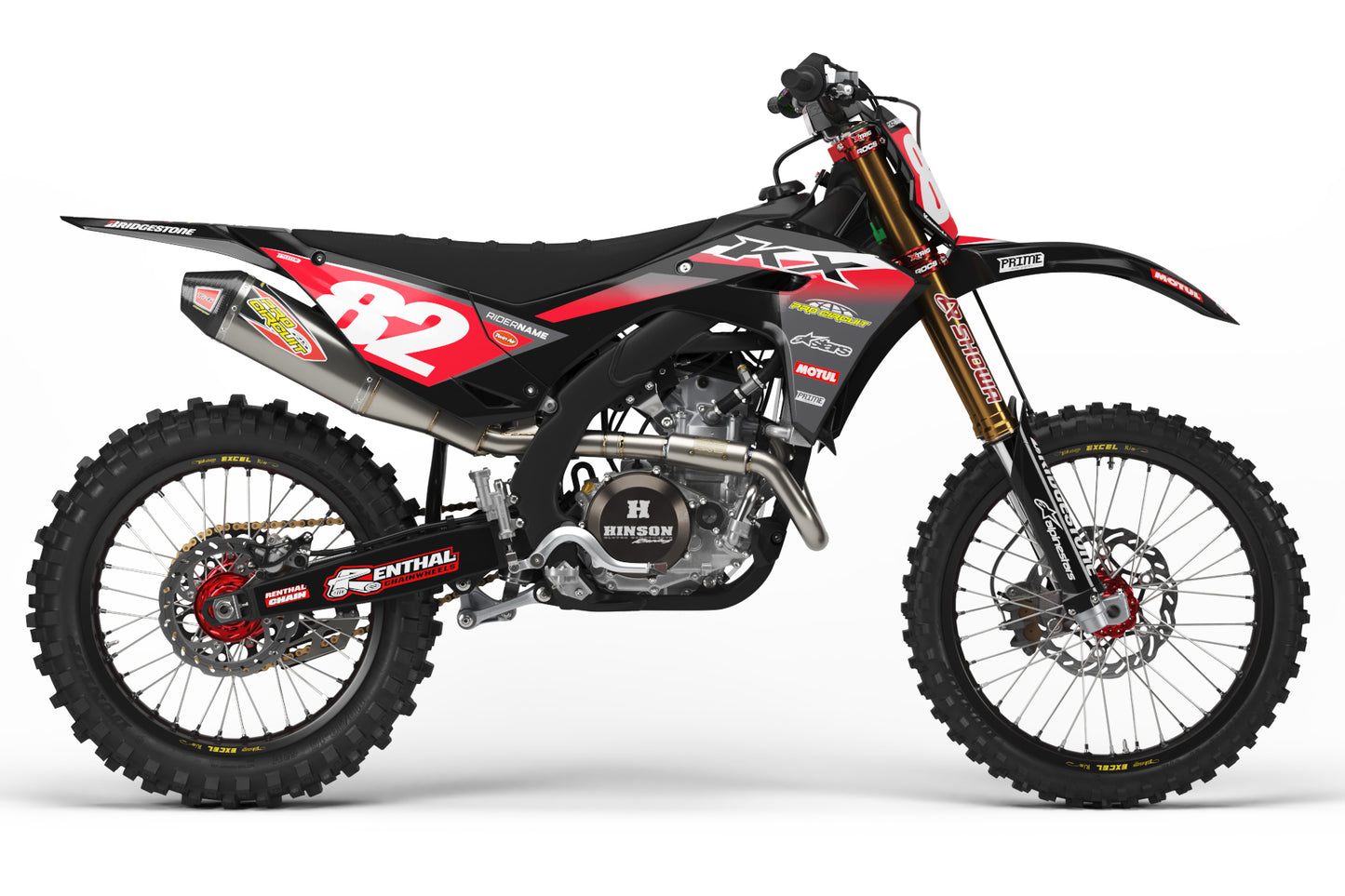 Energy 25 Black - Kawasaki Mini Bike Full Graphics Kit