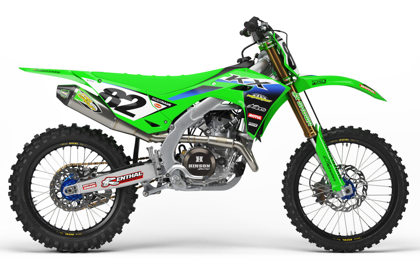 Energy 25 Green - Kawasaki Mini Bike Full Graphics Kit