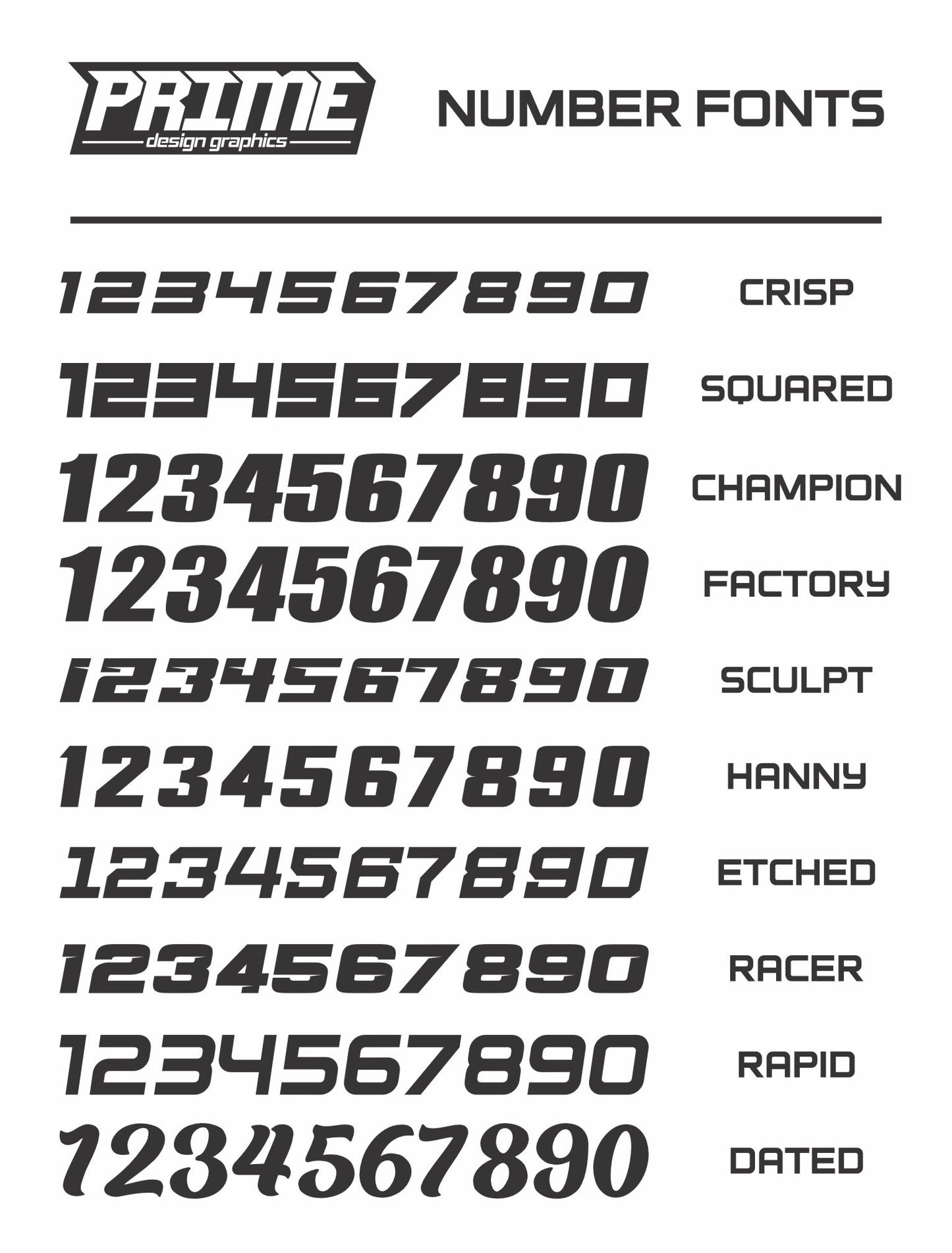 Lined - Yamaha Race Numbers