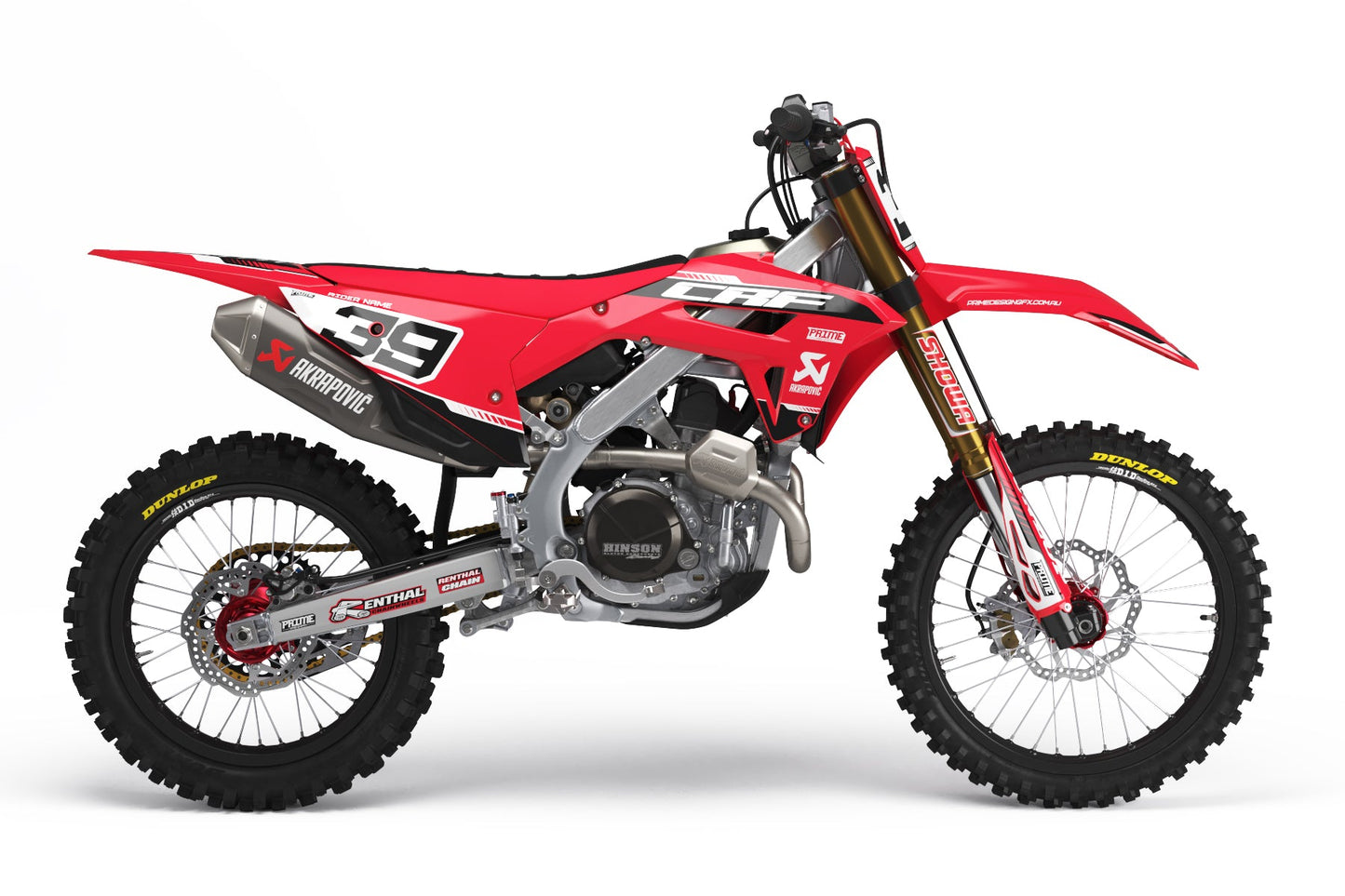 Lined Red - Honda Mini Bike Full Graphics Kit