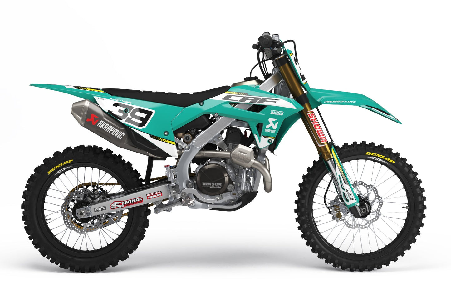 Lined Teal - Honda Mini Bike Full Graphics Kit