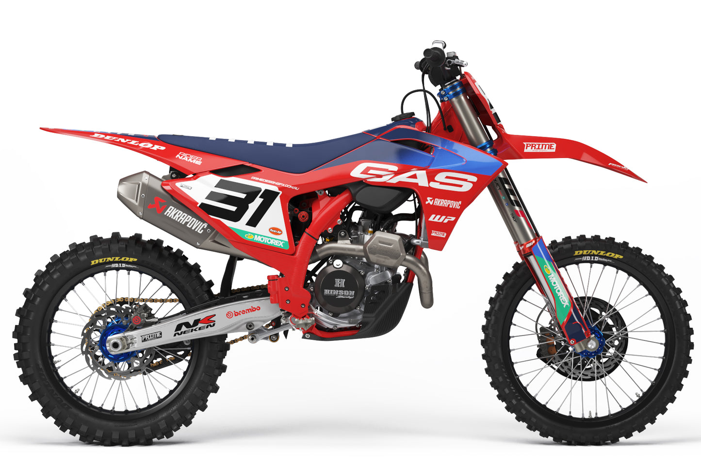 Throttle 25 Blue - GasGas Full Graphics Kit