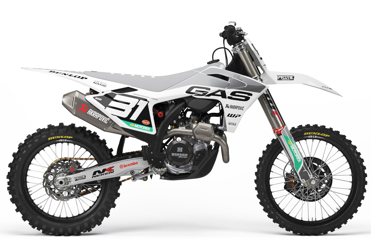 Throttle 25 White - GasGas Full Graphics Kit