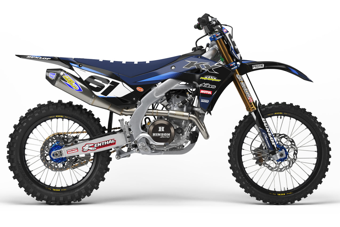 Arrest Navy - Kawasaki Mini Bike Full Graphics Kit