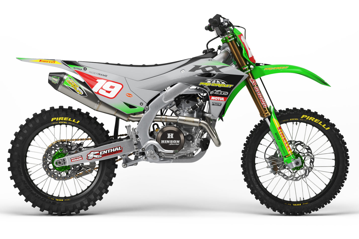District Grey - Kawasaki Full Graphics Kit