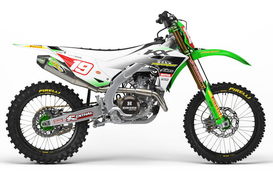 District White - Kawasaki Mini Bike Full Graphics Kit