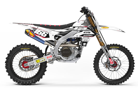 Crash White - Yamaha Mini Bike Full Graphics Kit